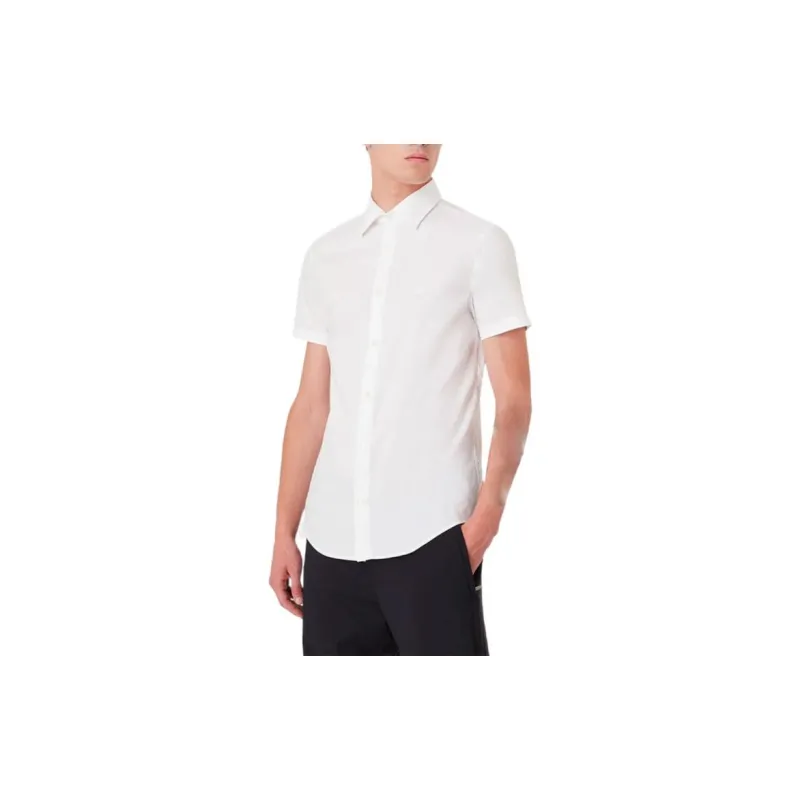 EMPORIO ARMANI SS22 Cotton Regular Fit Short Sleeve Men's Shirt-5