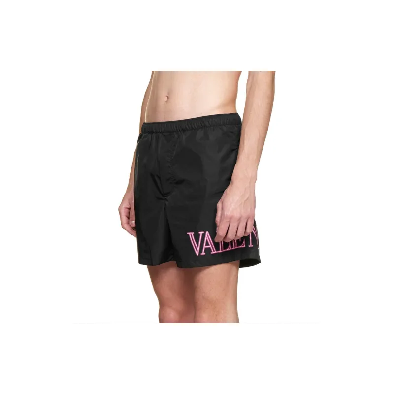 Valentino Logo Printed Straight Hem Swim Shorts-3