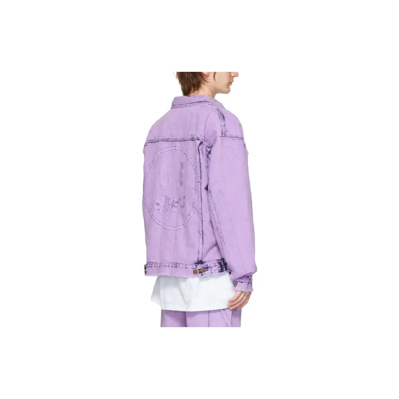 Drew House Letter Logo Series Denim Jackets Men Purple-3