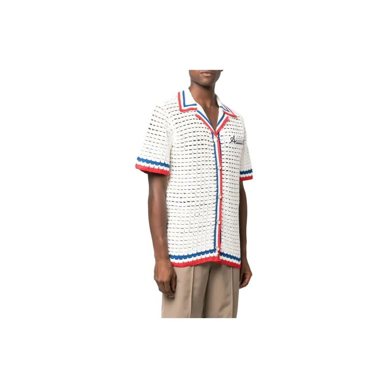 CASABLANCA Logo Patch Knitted Shirt-2