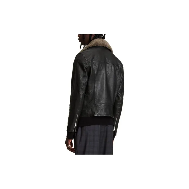ALLSAINTS Leather Jackets Men Black-3