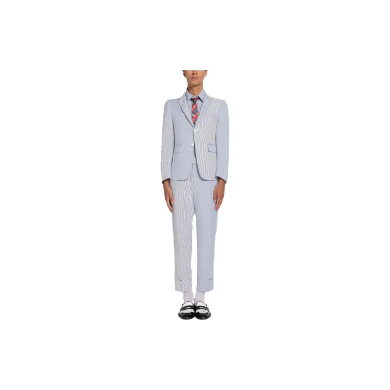 THOM BROWNE Shirts Men Blue White-2