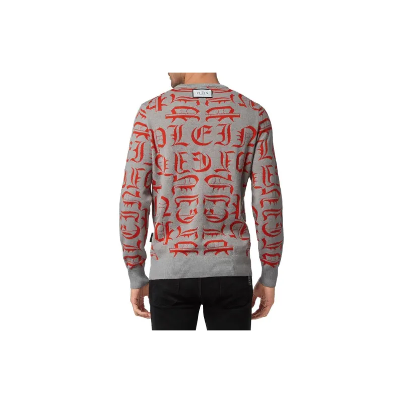 PHILIPP PLEIN Logo embroidered Crew Neck Sweater-3