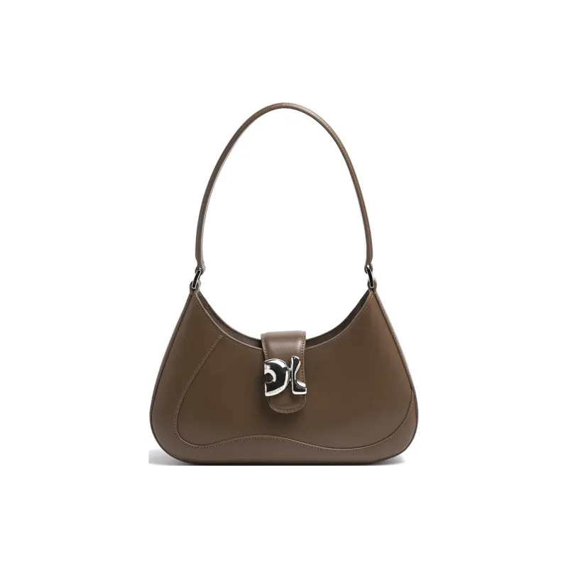 DILAKS Cow Leather Handbag, Shoulder Bag Women's Milkshake White/Chocolate/Black-0
