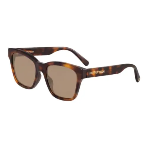 LOUIS VUITTON Acetate Square Sunglasses Women's Light Tortoiseshell