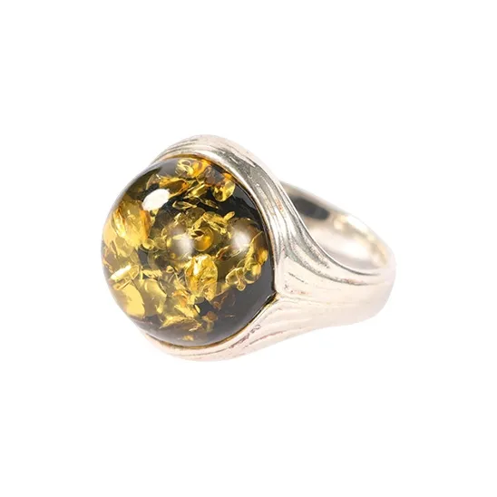 S&A S925 Silver Amber Rings Women's-1