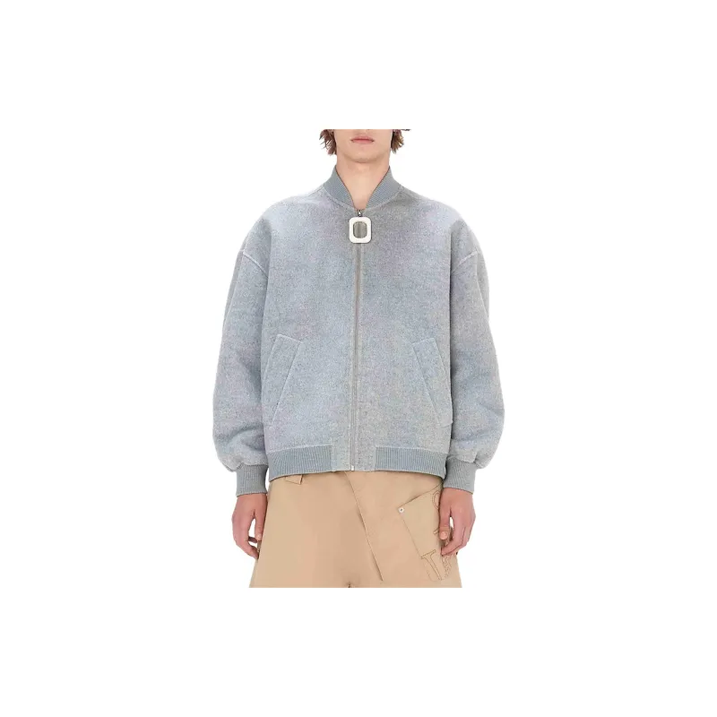 JW Anderson Oversized Wool Bomber Jacket With Logo Patch-1