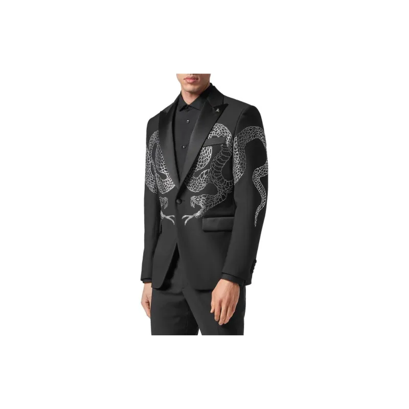 PHILIPP PLEIN Crystal embellished Single breasted Blazer-2