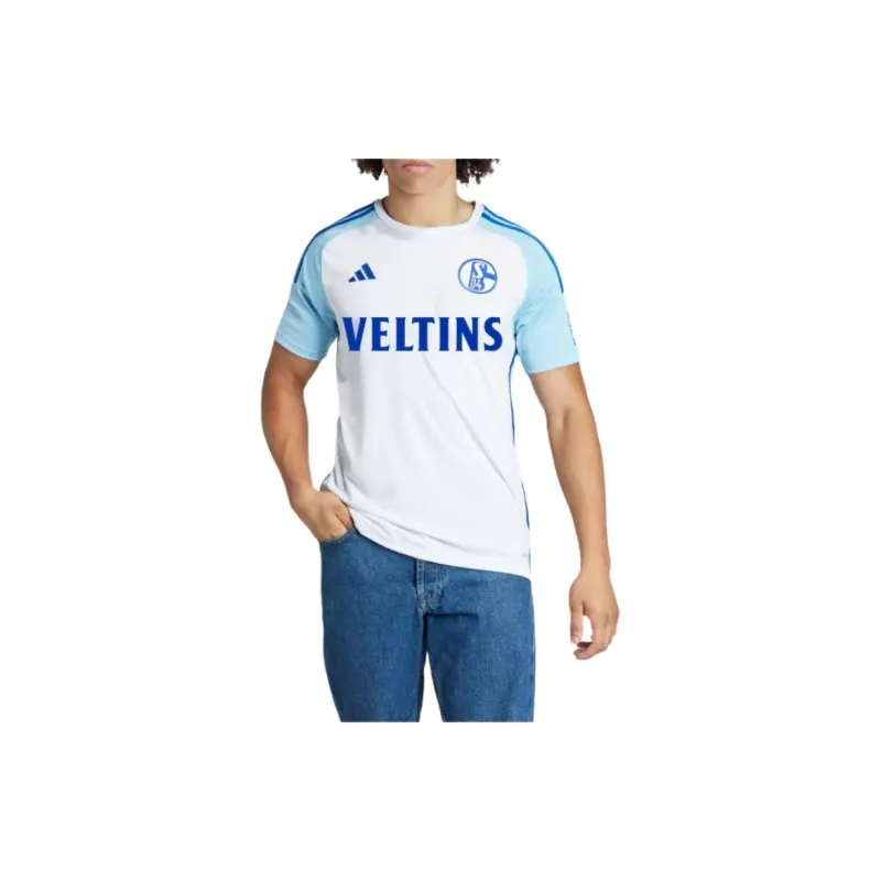 Adidas SCHALKE 04 23/24 AUSWÄRTSTRIKOT Soccer Jerseys Men's White/Light Blue-3