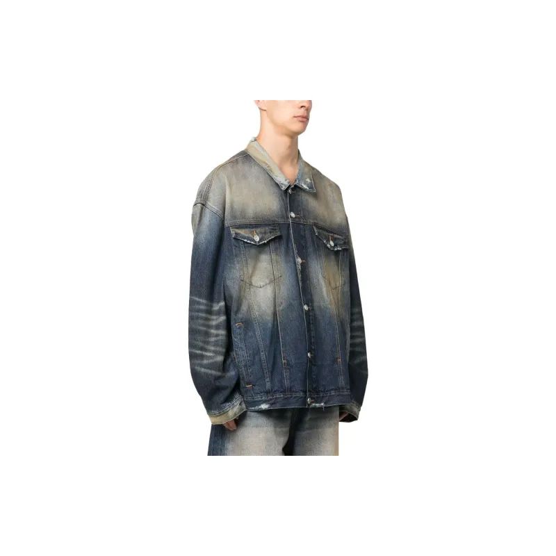 Vetements Distressed effect Stonewashed Denim Jacket-3