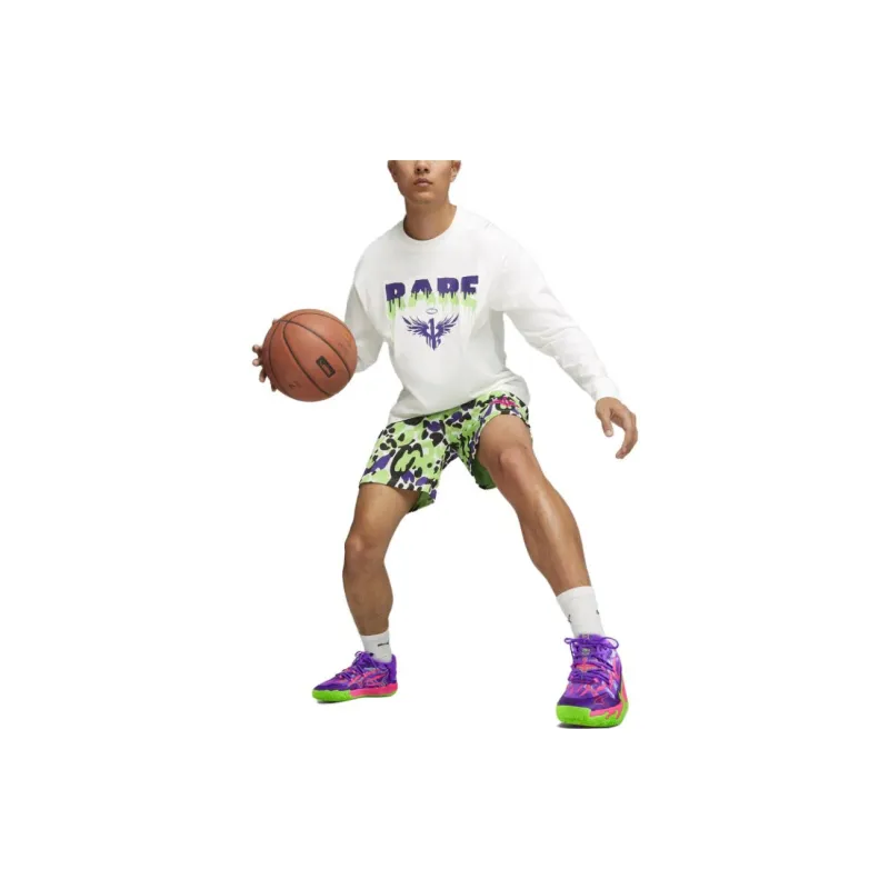 PUMA MELO X TOXIC Basketball Shorts Men's Green-4