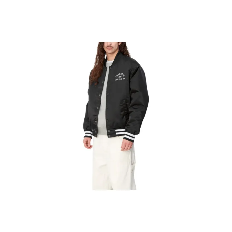 Carhartt WIP SS24 Class Of 89 Bomber Jacket Baseball Jacket Men's Black-4