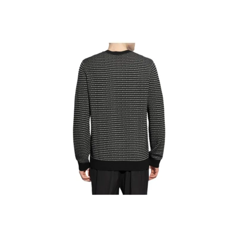 EMPORIO ARMANI Logo intarsia Ribbed knit Jumper-3