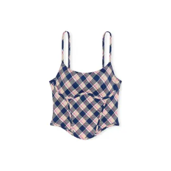 Victoria's Secret PINK Bralettes & Bra Tops The Cinched Micro Corset Top/NP Bra Women's Blue Plaid