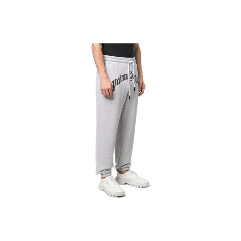 PALM ANGELS Curved Logo Sweatpants-2
