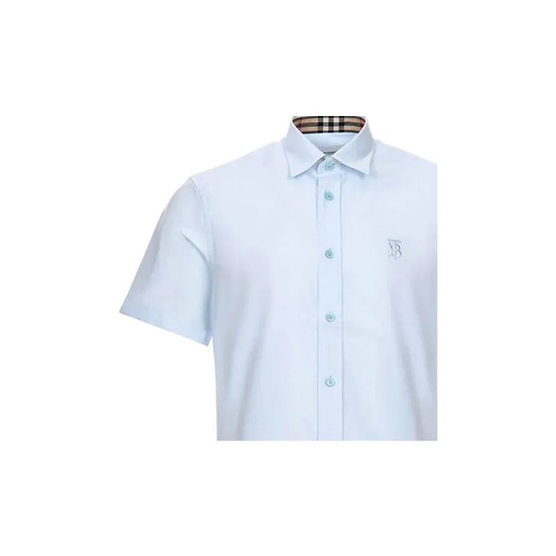 Burberry Shirts Men Sky Blue-5