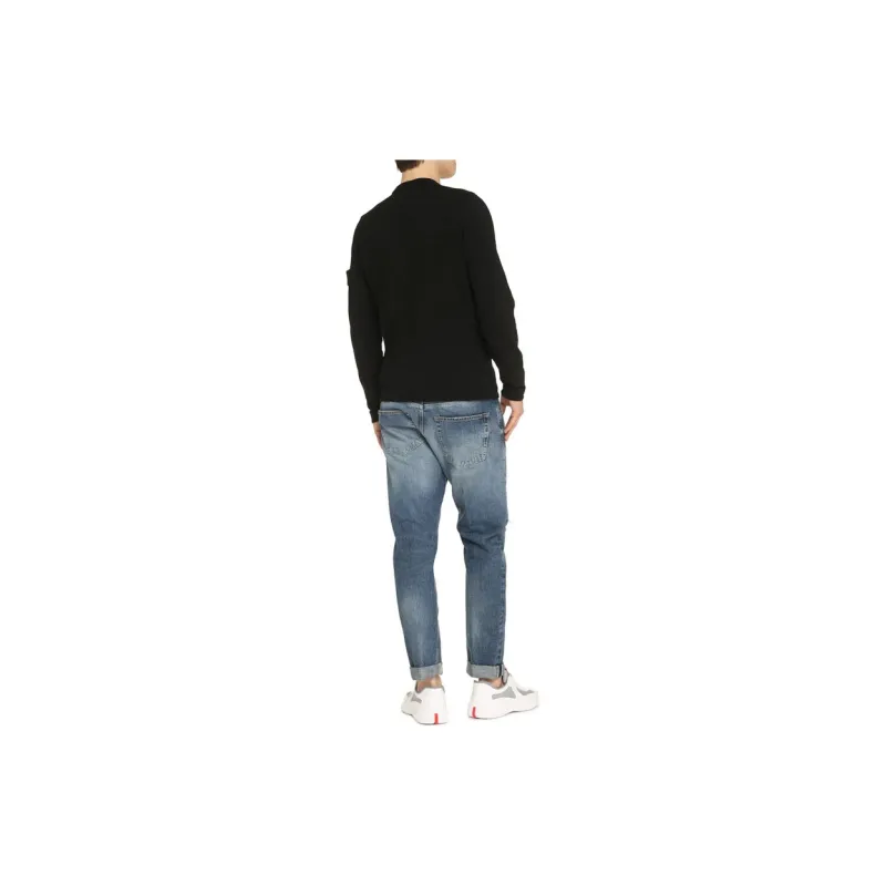 STONE ISLAND Logo Patch Crewneck Knitted Jumper-3
