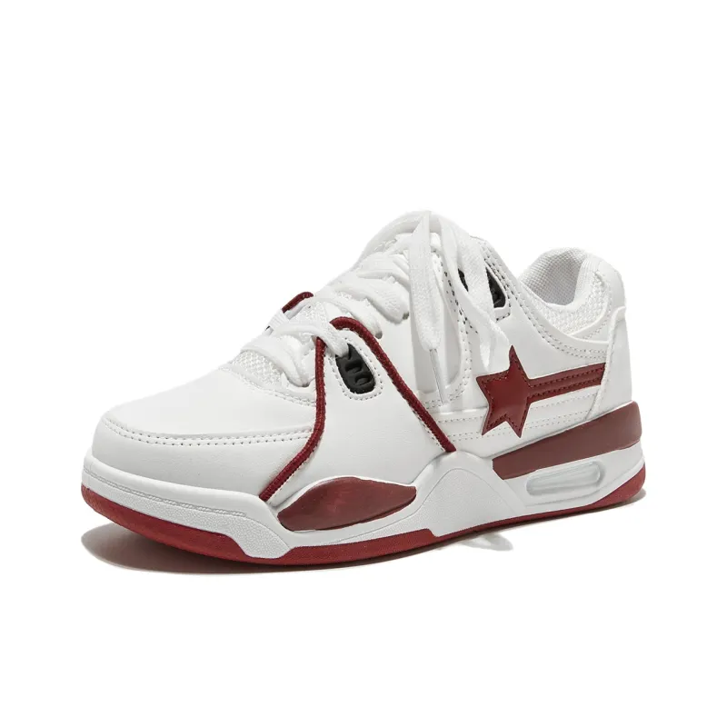 Komanic White Sneakers Wear resistant And Lightweight Low Top Skateboard Shoes Women's-1