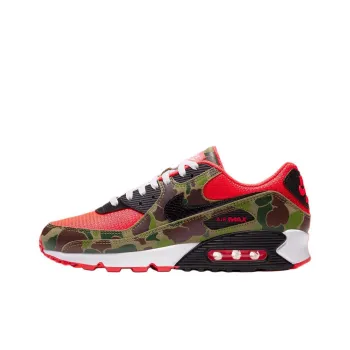 Nike Air Max 90 Anti Slip Wear Resistant Low Top Running Shoes Unisex Black Red 2024 Edition