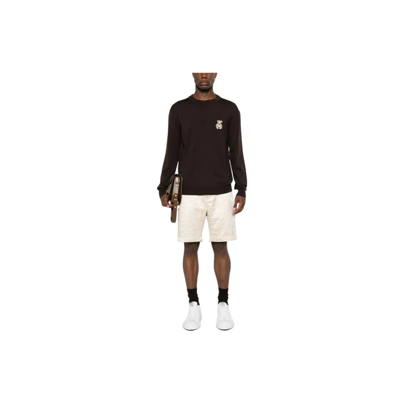 MOSCHINO Teddy Bear patch Virgin Wool Jumper-1