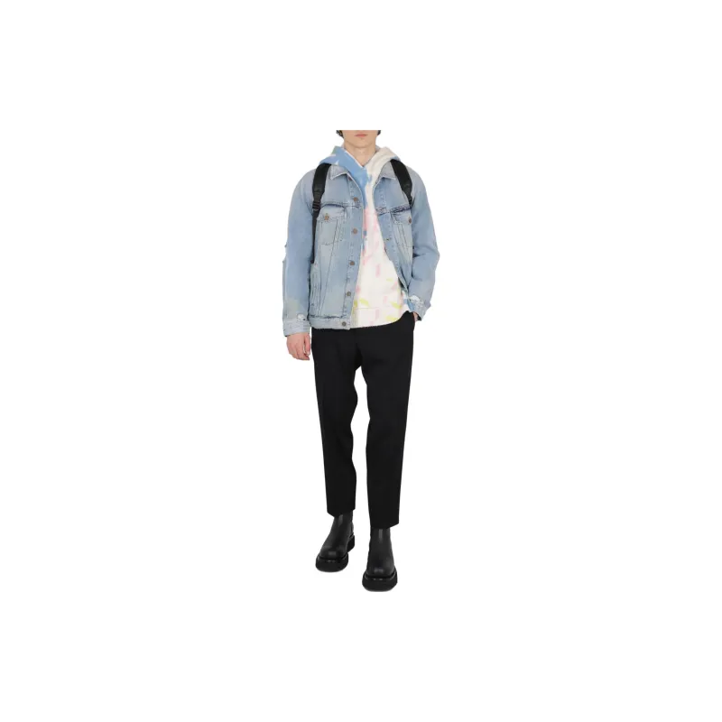 PALM ANGELS Light Wash Sunset Loose Denim Jacket-2