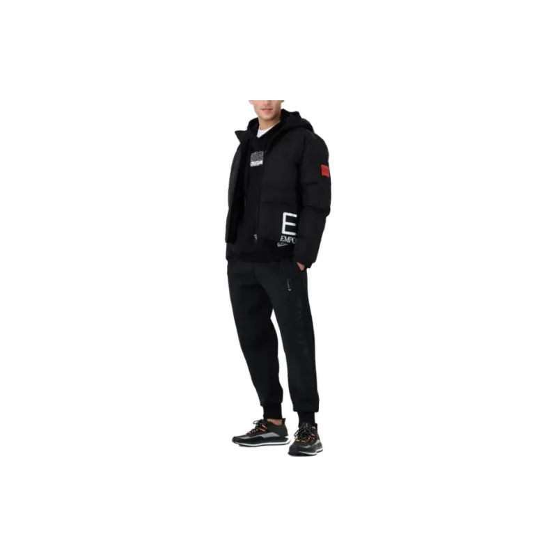 EA7 EMPORIO ARMANI Slogan-print Cotton Hoodie-4