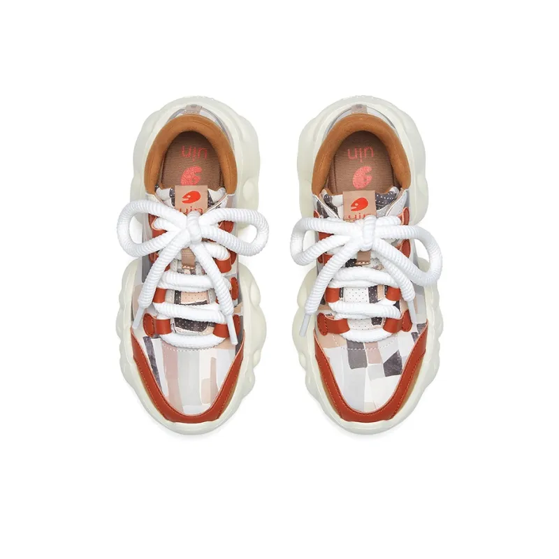U.IN Painted Travel Cloud Collection Low Top Chunky Sneakers Women's-12