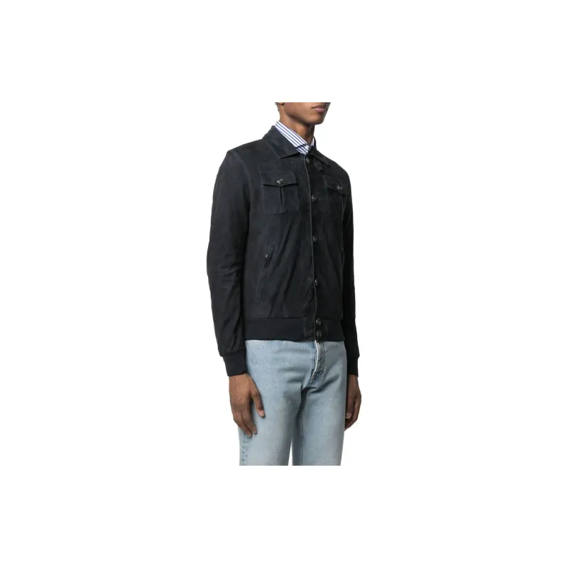 BARBA Leather Shirt Jacket-2