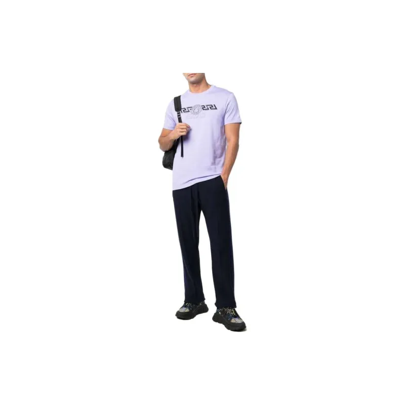 VERSACE Men New Logo Tee Lilac & White-1