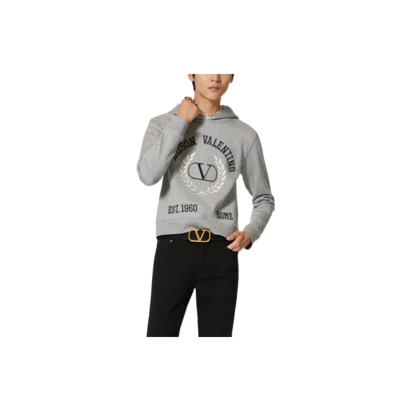 Valentino VLogo Detailed Long-Sleeved Hoodie-1