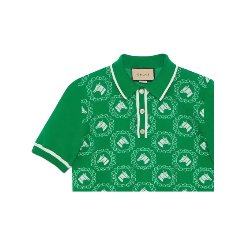 GUCCI SS23 Polo Shirt Men's Green-4