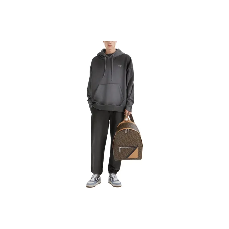 FENDI Logo lettering Cotton Hoodie-2