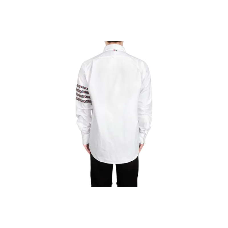 THOM BROWNE 4 Bar Striped Buttoned Shirt-5