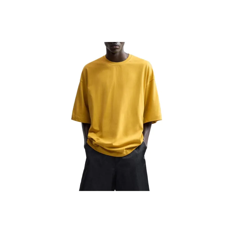 ZARA T-Shirts Men Mustard-2