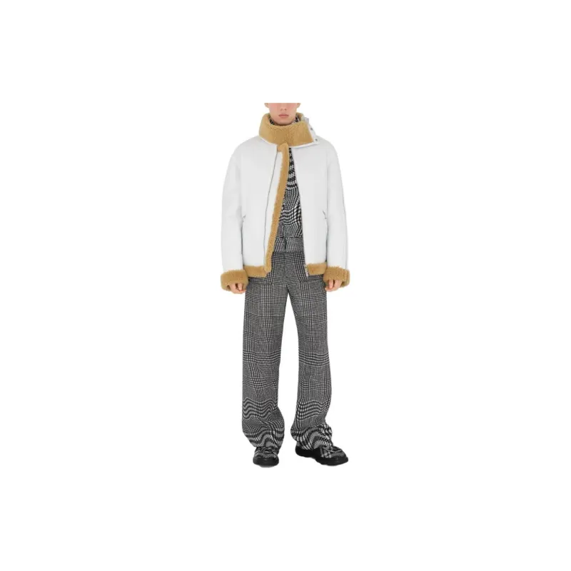 Burberry Leather Jacket Men's White-2