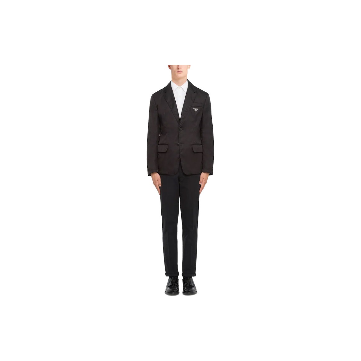 PRADA ロゴパッチ スーツブレザー ブラック 大人気 PRADA Business Suits Men Black - POIZON