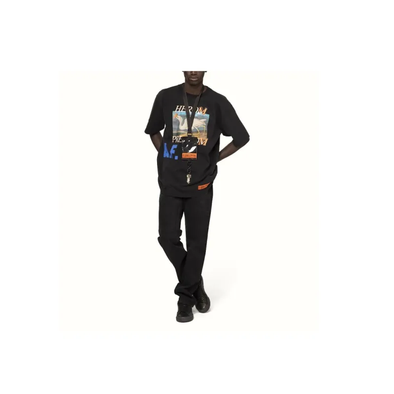 HERON PRESTON Logo Print Af Oversized T Shirt-4