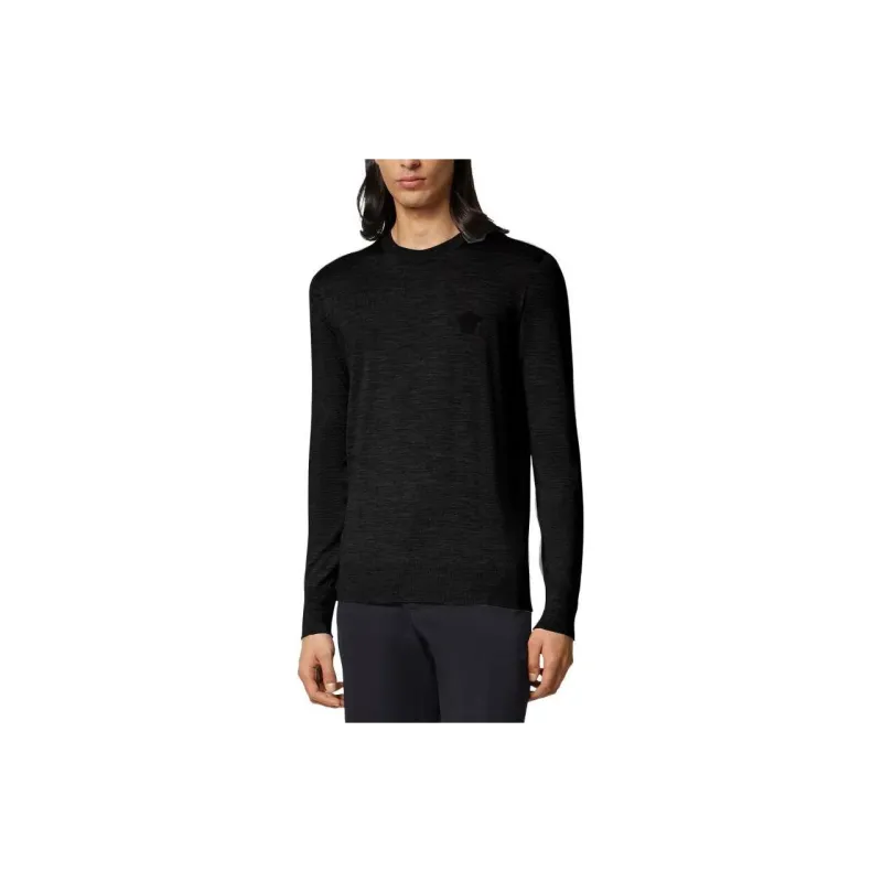 VERSACE Logo Embroidered Crewneck Knitted Jumper-2