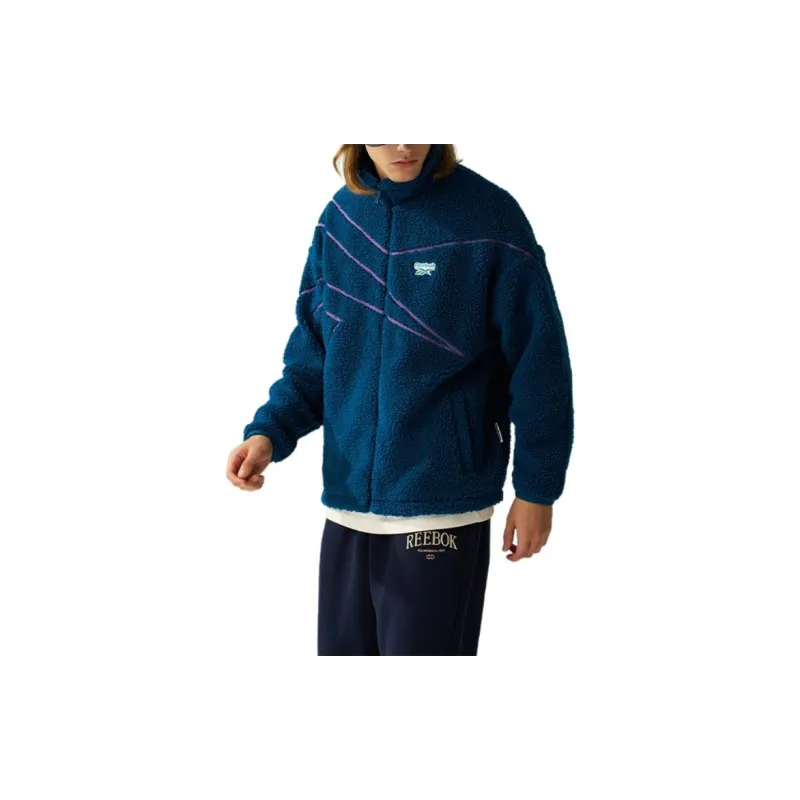 Reebok Retro Sports Stand Collar Jackets Unisex Regimental Blue-2