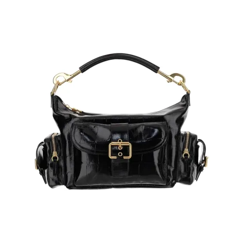 Chloe Crocodile beige Calfskin Camera Bags Shoulder Bags Women's Black