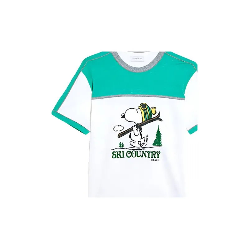 COACH T Shirt Men's White & Green-3