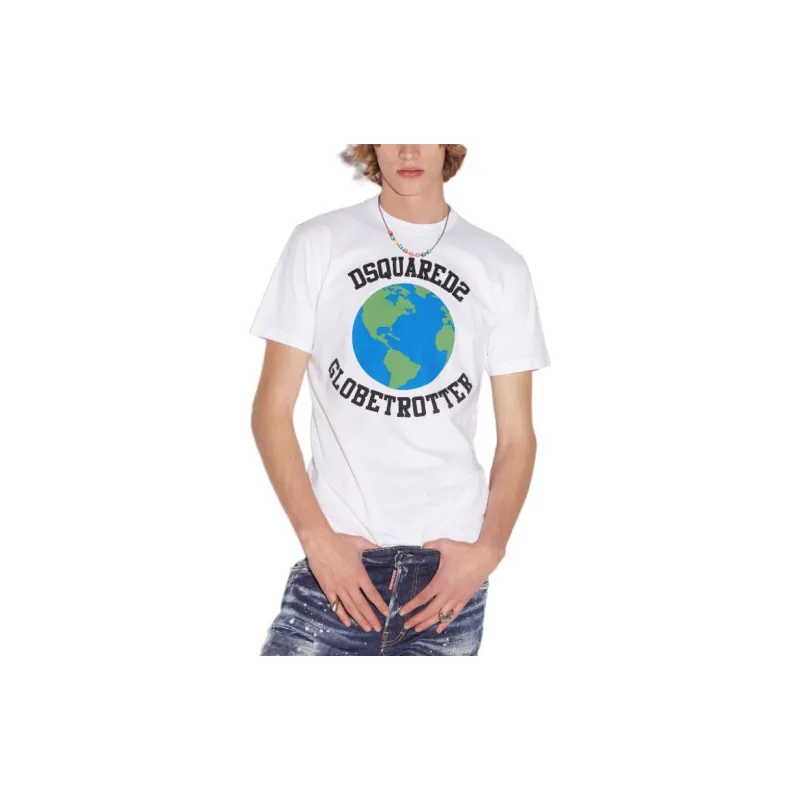 Dsquared2 Globetrotter Printed Crewneck T Shirt-1