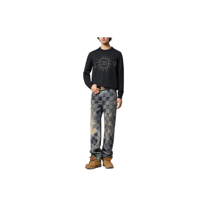 LOUIS VUITTON Embellished Long Sleeved Merino Wool Crewneck-1