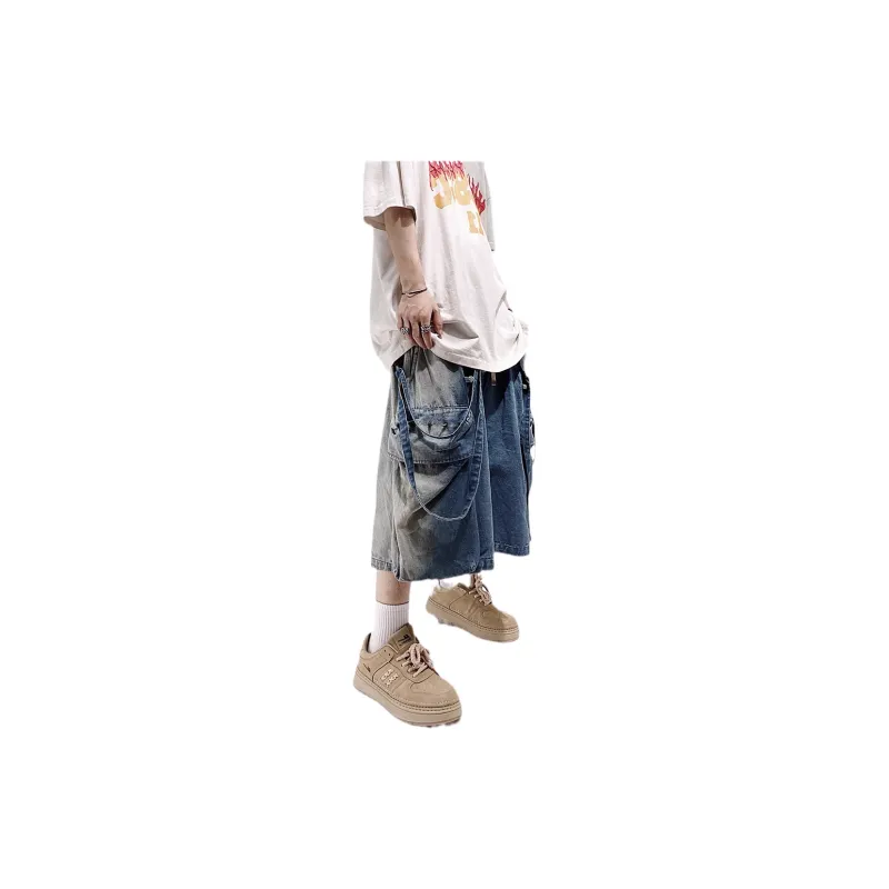 UUCSCC Denim Shorts Men Blue-15