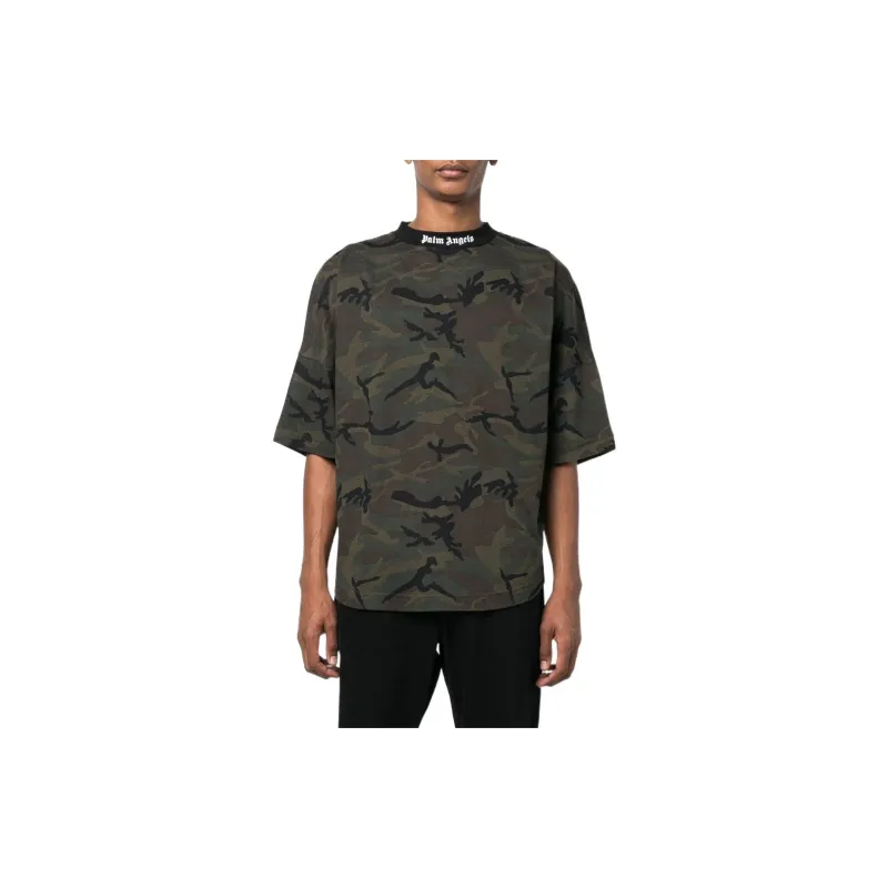 PALM ANGELS Camo Classic Logo Over T shirt-1