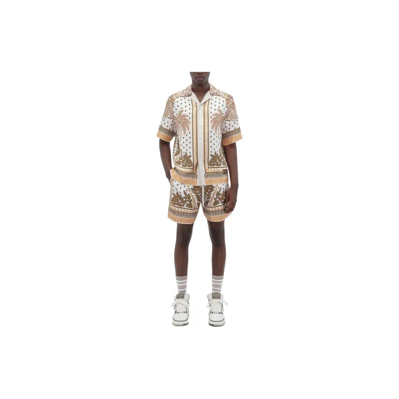 AMIRI Palm Tree Silk Shorts-1