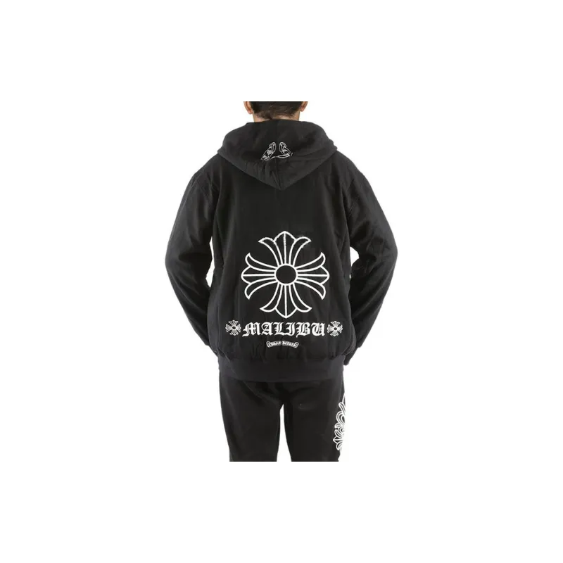 Chrome Hearts Floral Cross Thermal Lined Zip Up Hoodie-5