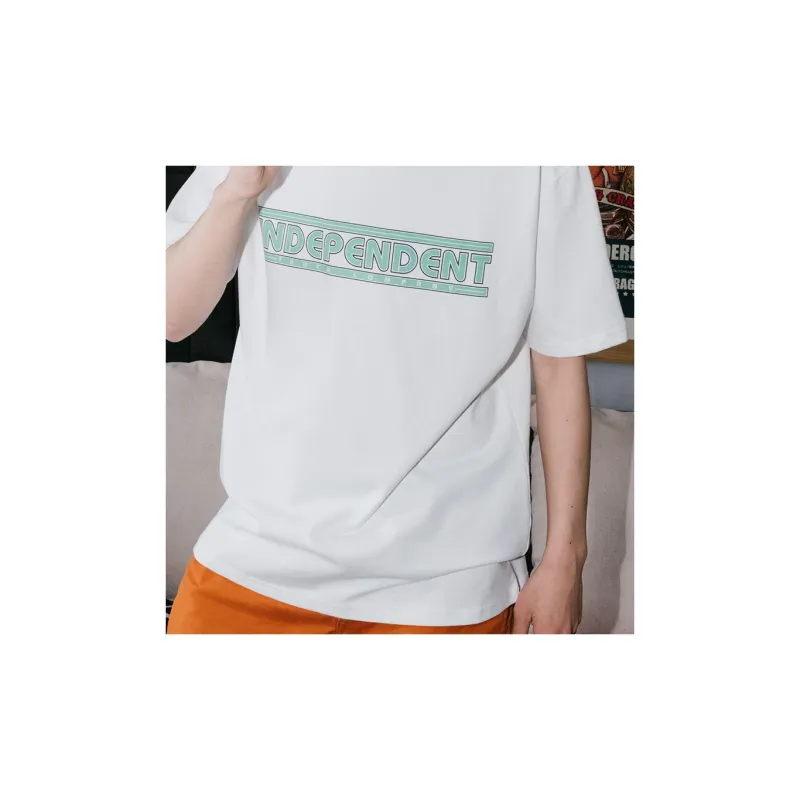 INDEPENDENT Elbow-Length Sleeved T-Shirt Unisex White-3