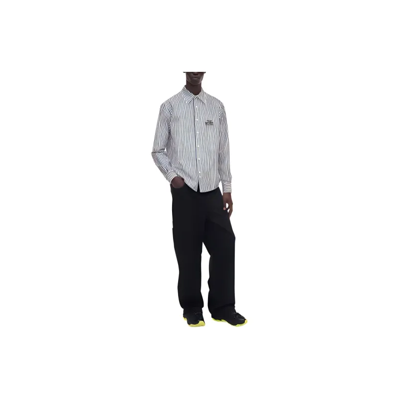 MARC JACOBS The Striped Logo Embroidered Shirt-2