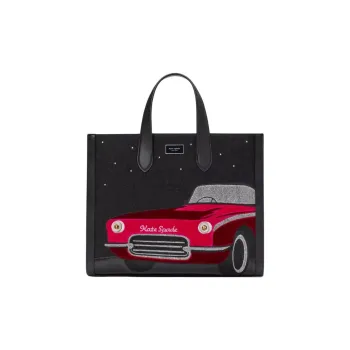 Kate Spade Manhattan Polyester Tote Bag Shopping Bag Shoulder Bag Crossbody Bag Handbag Large Size Women's Black